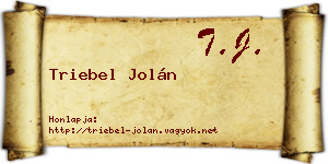 Triebel Jolán névjegykártya